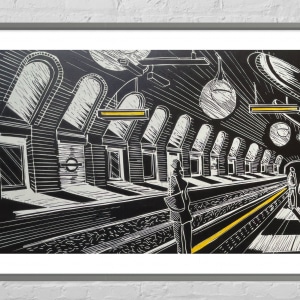 Baker Street Underground Linocut